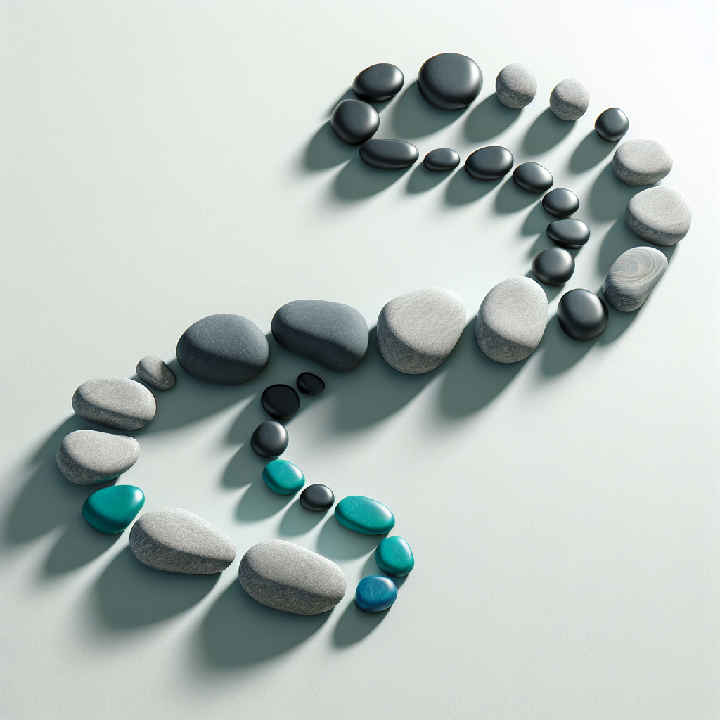 Flowing arrangement of stones representing sales pipeline velocity and deal progression