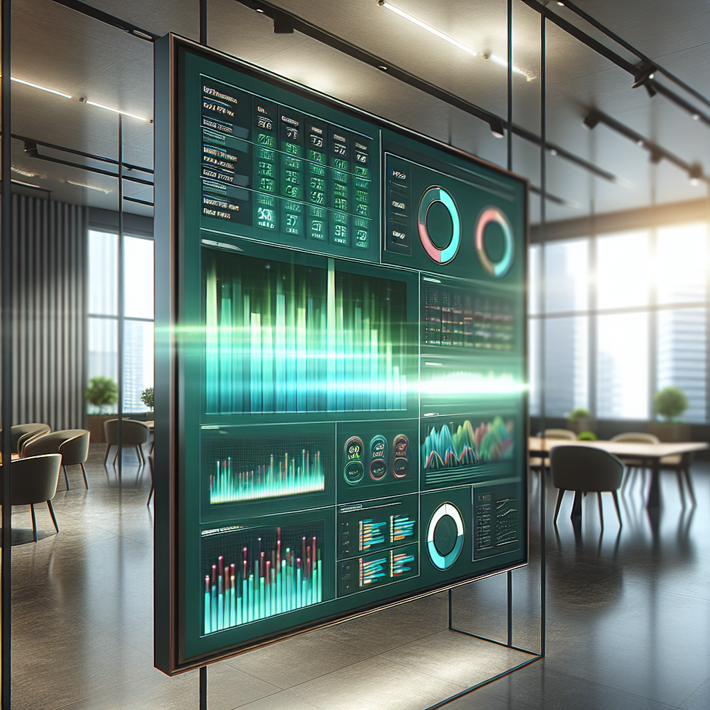 Real-time digital sales leaderboard display showing team rankings and performance metrics in modern office